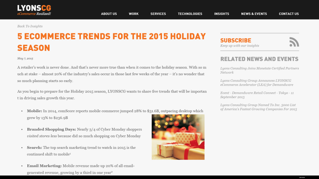 Ecommerce 2015 Holiday Planning Tips