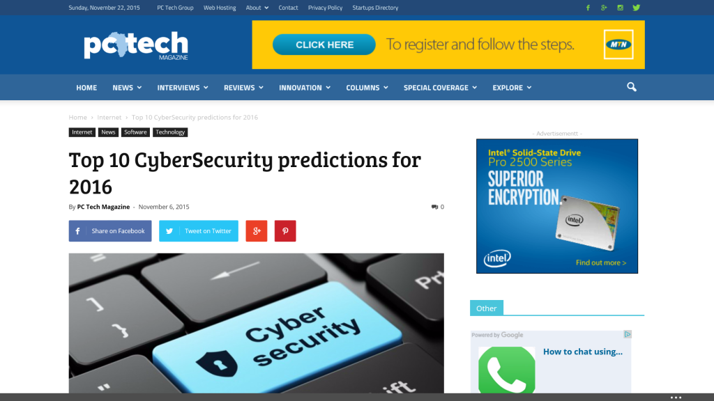 http://pctechmag.com/2015/11/top-10-cybersecurity-predictions-for-2016/