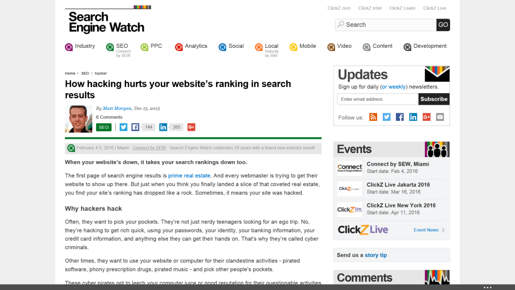 Why We Love "How hacking hurts your website’s ranking in search results": Article Review