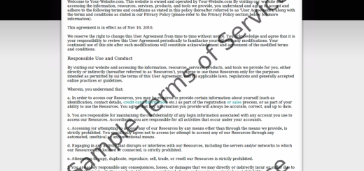 Terms of Service Agreement